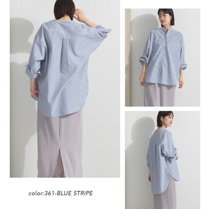 日本 OMNES - 柔滑科技棉 小立領長袖襯衫-芥末黃