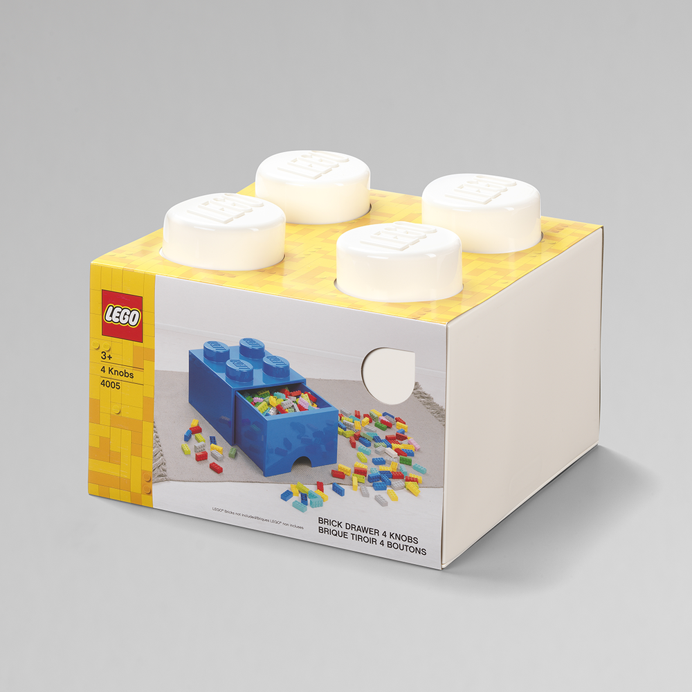 Room Copenhagen - ( 1大+1小 兩入特惠組)樂高 LEGO® 白色四凸+八凸抽屜收納箱 (白色)