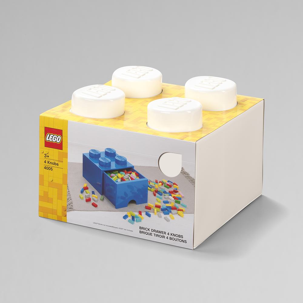 ( 1大+1小 兩入特惠組)樂高 LEGO® 白色四凸+八凸抽屜收納箱 (白色)