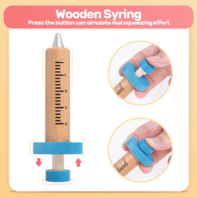 CuteStone - 兒童仿真小小醫生木質套裝玩具24件組