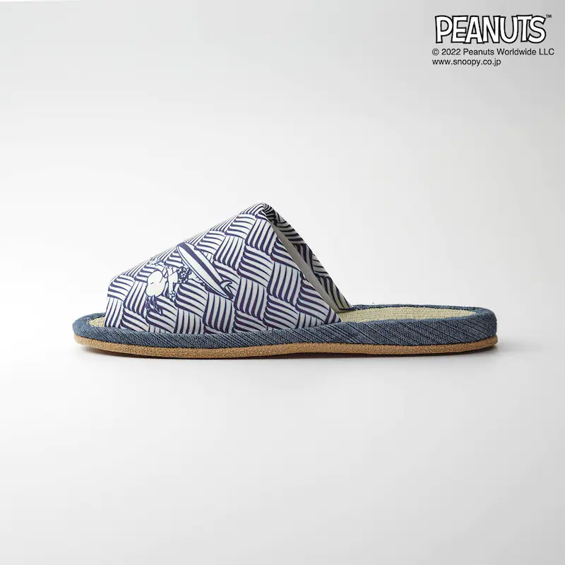 日本千趣會 - 史努比 藺草透氣舒適室內拖鞋-和風圖騰-黃 (22-24cm)