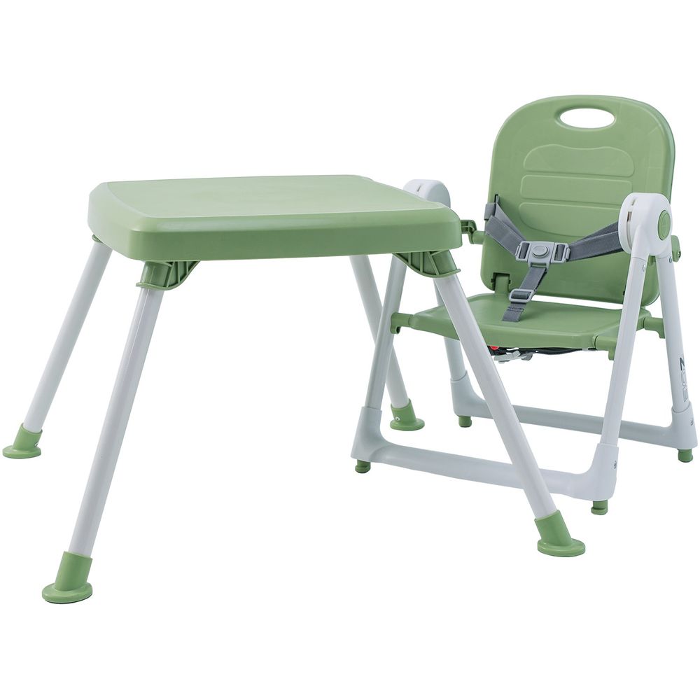 美國 ZOE - 折疊餐椅 x 折疊桌-附白色小餐盤-抹茶綠