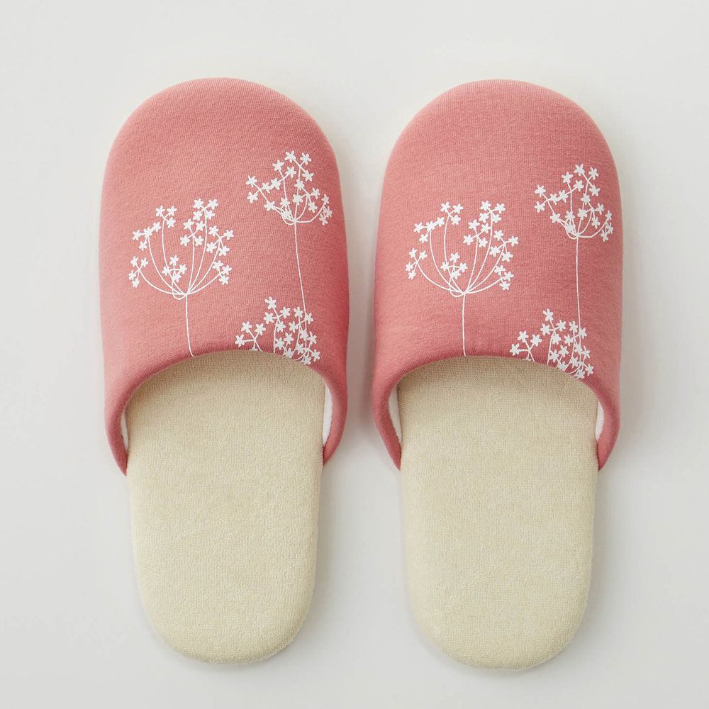 日本千趣會 - 北歐風 印花室內拖鞋-蒲公英-粉紅