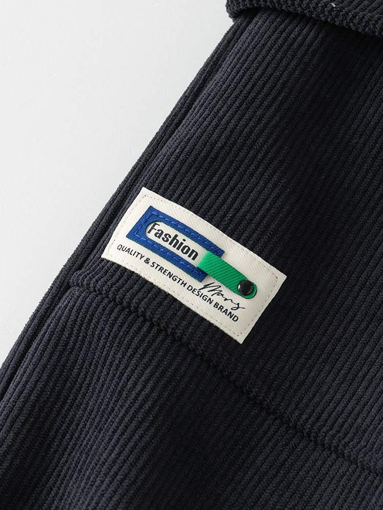 加絨腰鬆緊休閒工裝保暖長褲-小小標籤-奶咖啡色