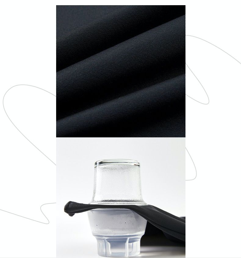 361° - 運動風拼色短袖連身裙泳衣-黑+灰藍