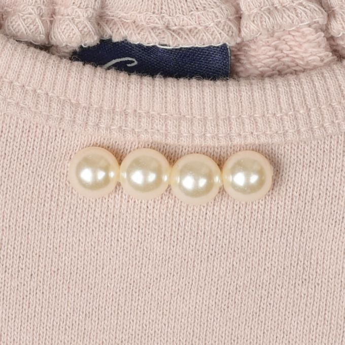 akachan honpo - 休閒上衣-下擺拼接-粉紅色