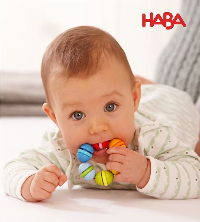 德國HABA - 寶寶感統木玩-彩虹搖鈴