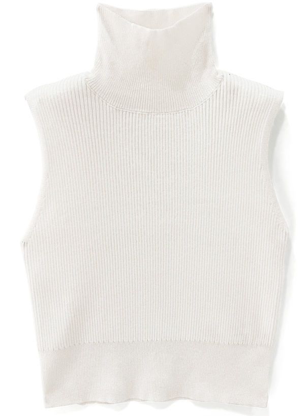 日本 GRL - 顯瘦高領針織背心/無袖上衣-春櫻粉