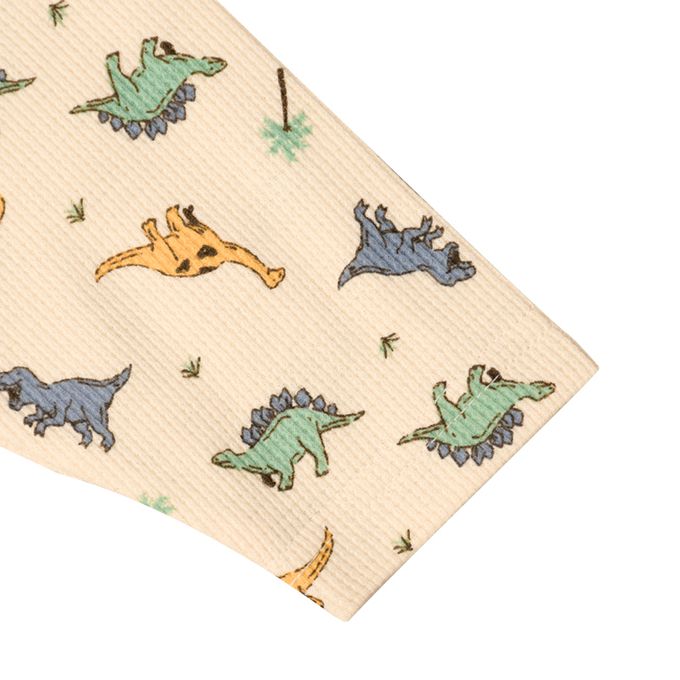 akachan honpo - 長袖家居服 穿衣練習套頭式-恐龍-淺卡其色