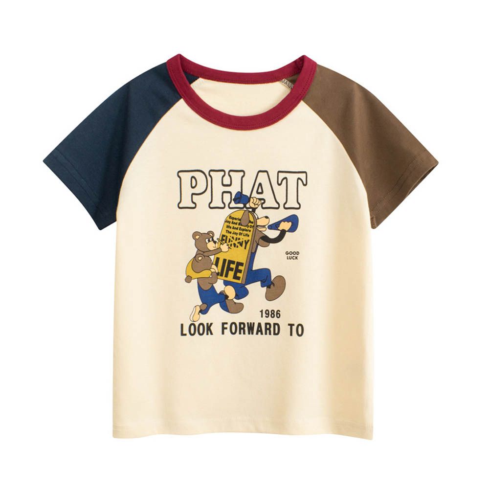 純棉短袖上衣-期待更好-米杏