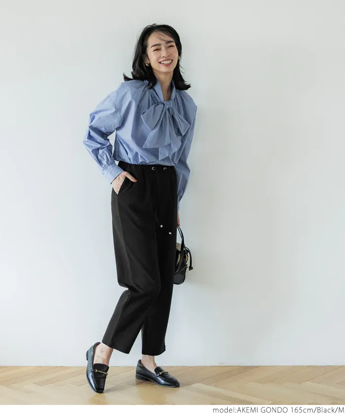 日本 COCA - 裏起毛率性休閒錐型褲-象牙白