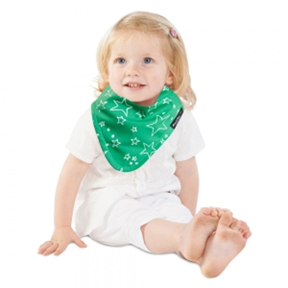 Mum 2 Mum - 雙面時尚造型口水巾圍兜-閃亮星/萊姆綠