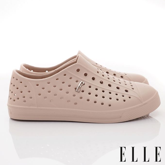 ELLE - 台灣製ELLE洞洞輕便休閒鞋-1233773奶茶(中童段)-洞洞鞋-奶茶