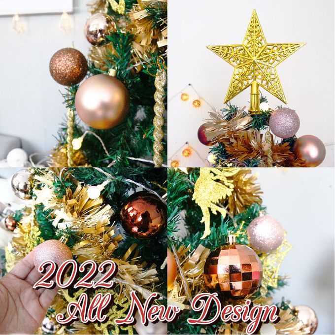 TROMSO - 豪華松針下雪聖誕樹-布朗玫瑰金 (150cm)