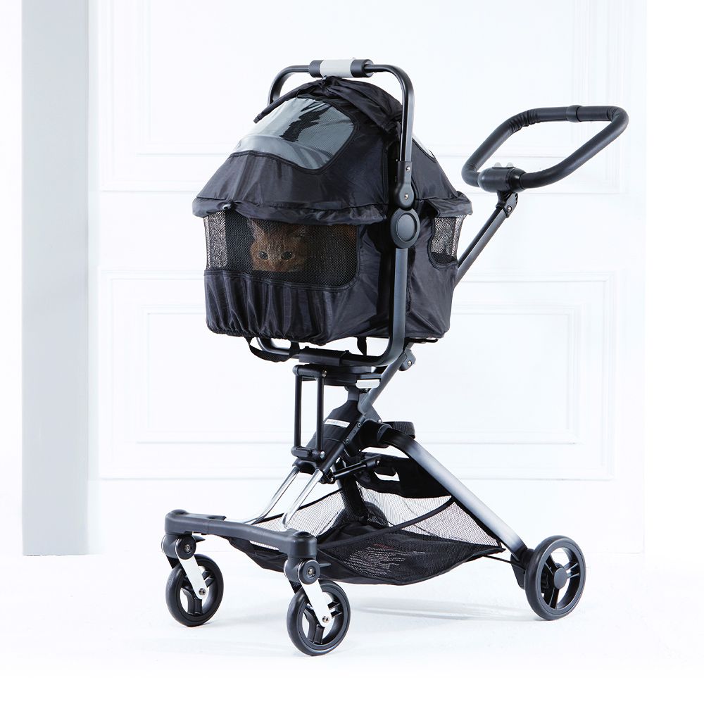 英國 On The Go遛遛走寵物推車-推車+中提籃M-黑色