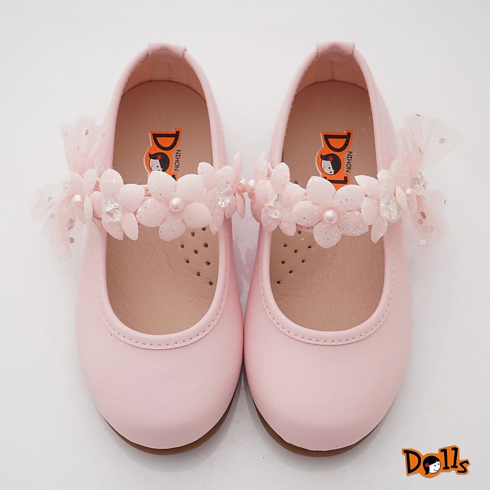 台灣製蕾絲花朵公主鞋(中小童段)-公主鞋-粉