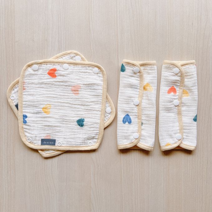 Chi-mi啾米 - 四層紗背帶口水巾3組