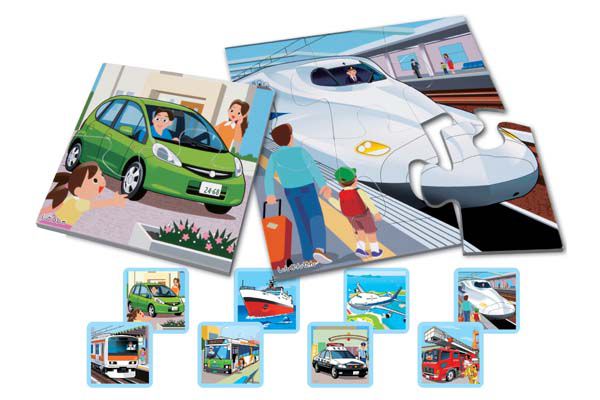 KUMON - 益智拼圖STEP 5-3 巴士、工程車及消防車-96pcs/117pcs/140pcs