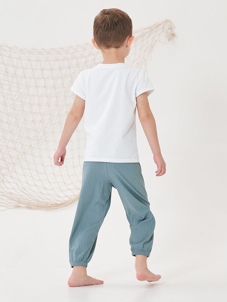 冰絲涼感素色螺紋防蚊褲/空調褲-棕色