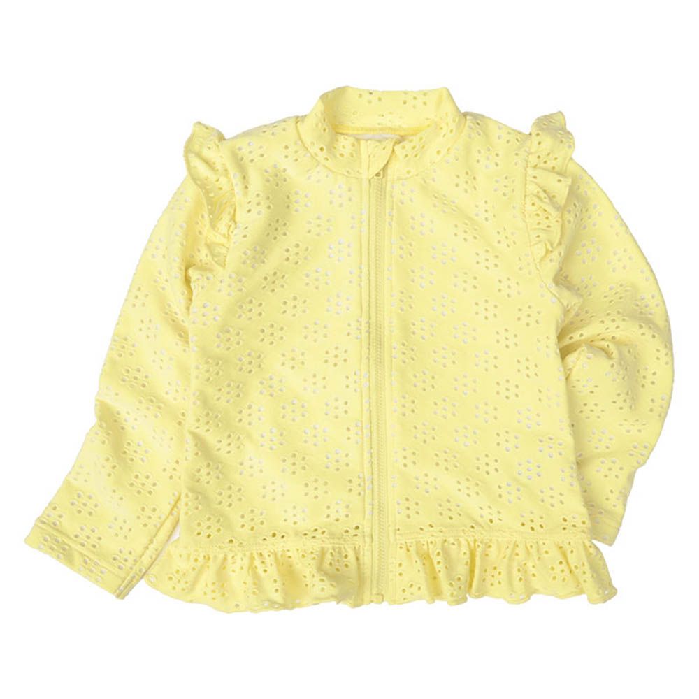 防曬泳衣-蕾絲-黃色