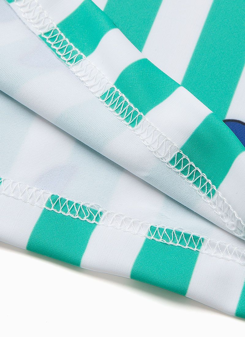 韓國 OZKIZ - 抗UV防曬兒童泳裝-三件組-條紋鯊魚