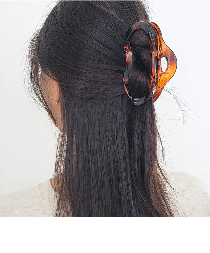 韓國 Soo&Soo - 鏤空波浪造型髮夾/抓夾-白