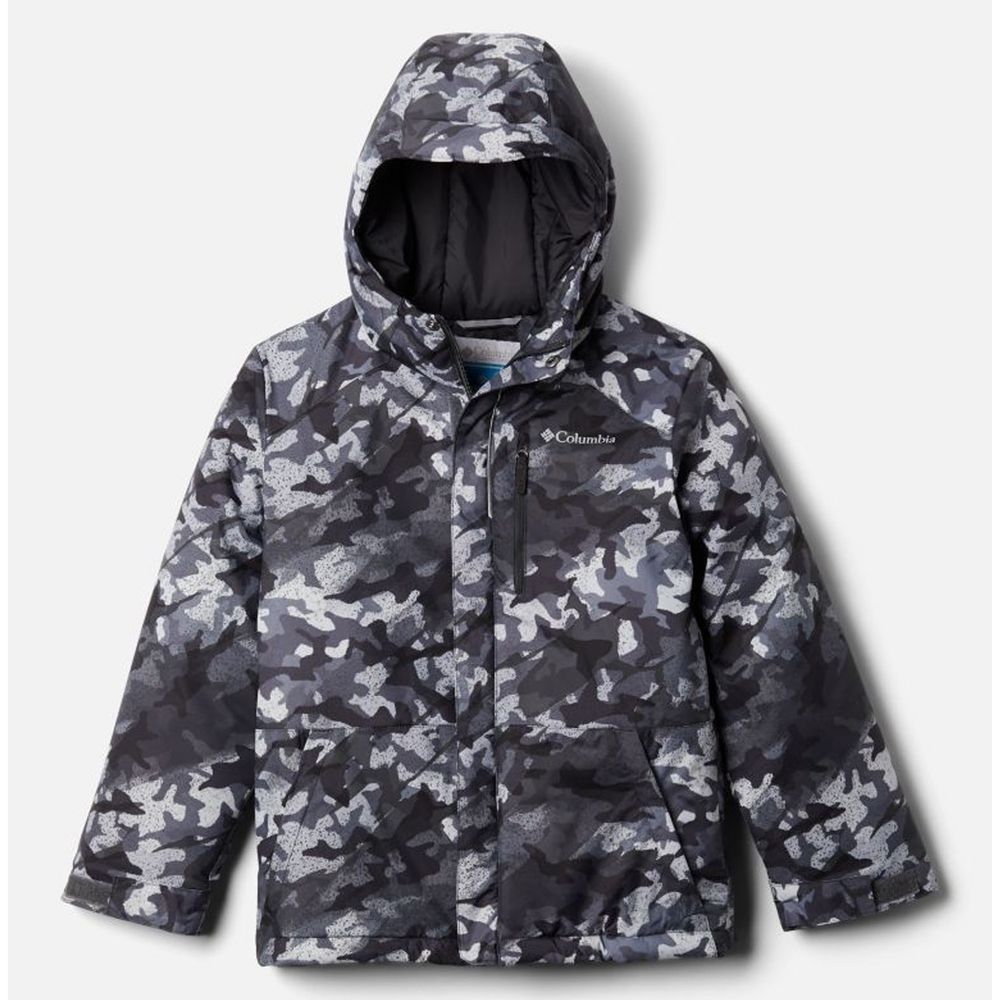 兒童防風防水滑雪外套-Shark Brushed Camo Print 迷彩灰色