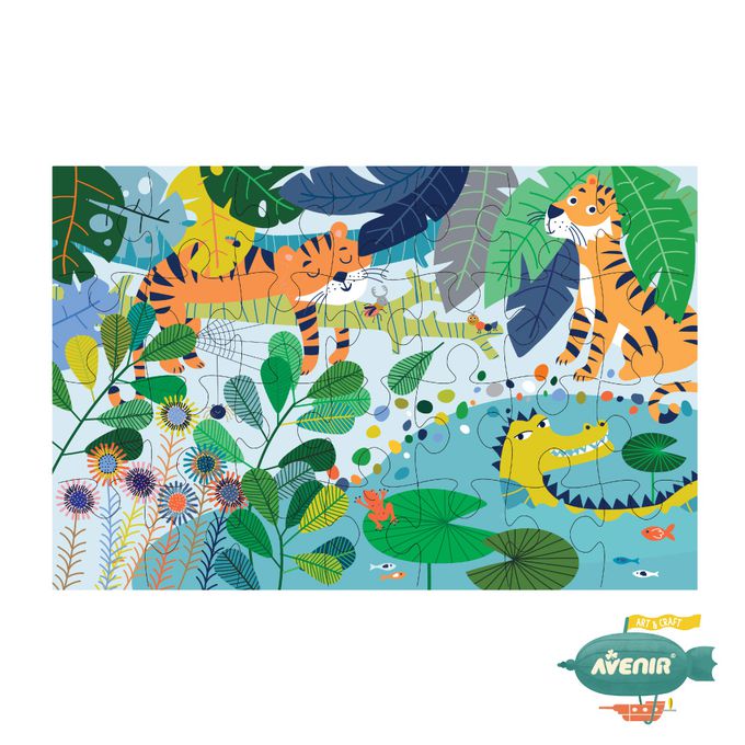 德國 Avenir Kids 艾維尼 - AK-P 隨身動物拼圖-我的隨身動物拼圖, 叢林探索-28片
