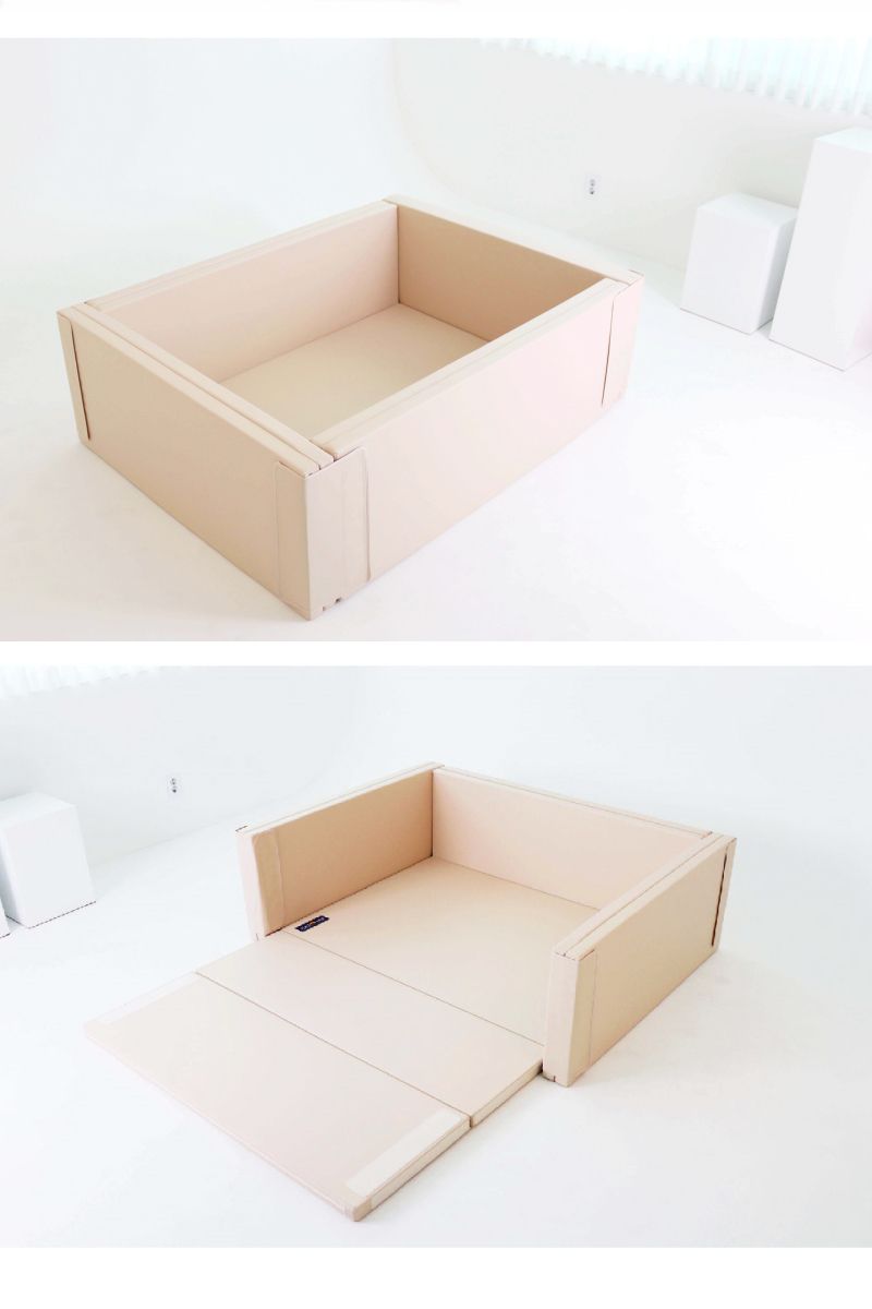 韓國 BeBe Clair - 城堡圍欄-加大款-Vanilla Beige香草天空-120*160*50cm