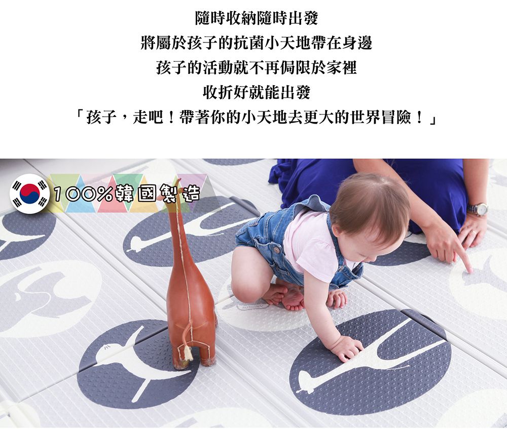 韓國 sobble - Sobble 無毒折疊地墊-童趣鯨魚-清新藍 (200x140 厚度 1.1(CM))