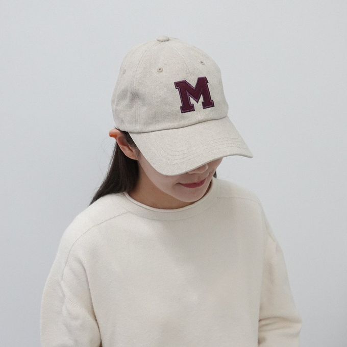 韓國配件連線 - M字裝飾棒球帽-磚紅 (FREE)