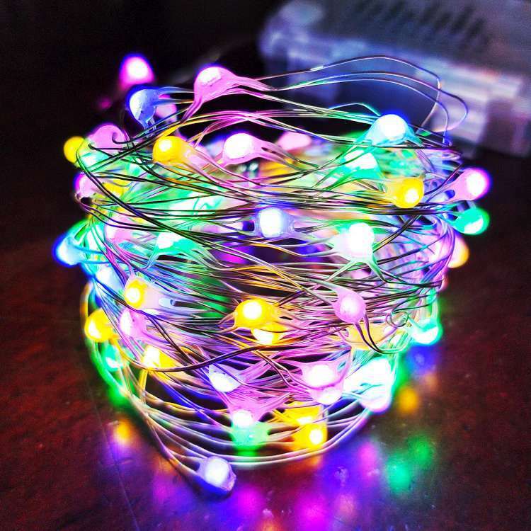 MODACore 摩達客 - 100燈LED大頭銅線燈串彩色光-USB電池盒兩用充電(贈遙控器)浪漫星星燈聖誕燈串