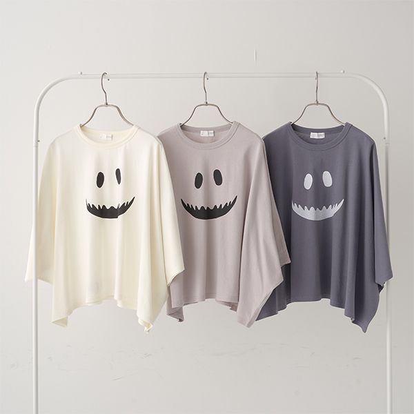 日本 b-ROOM - [官網已斷貨]萬聖節造型寬版上衣-幽靈-灰棕-直播專屬