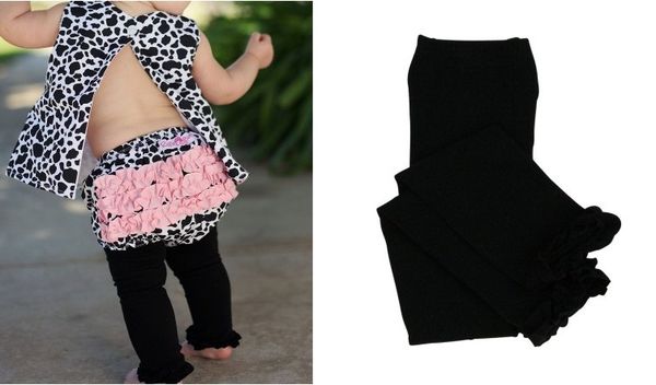 美國 RuffleButts - 小公主甜美荷葉邊內搭褲(襪)-經典黑