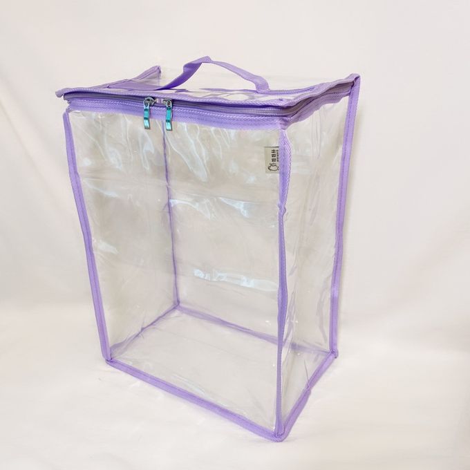 妞妞絲 - 透明收納袋-馬卡龍紫 (L)