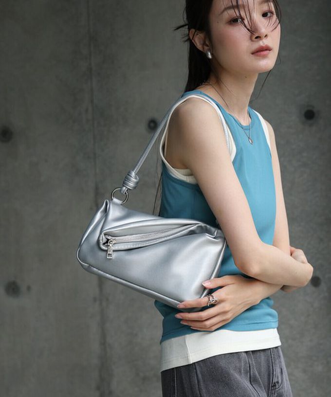 日本 Bab - 2way軟質拉鍊造型手提/側背包-經典黑