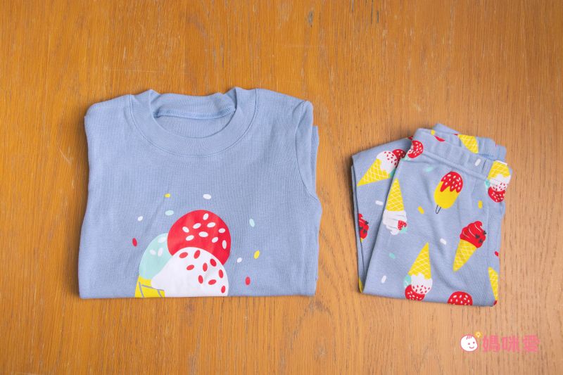 日本 Ho-ho kids - 100%純棉長袖兒童睡衣/家居服-閃耀星星-白x藍