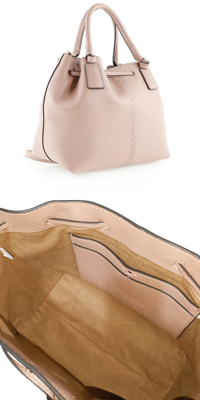 Tory burch - 拼接皮革手提包 (繡線菊)