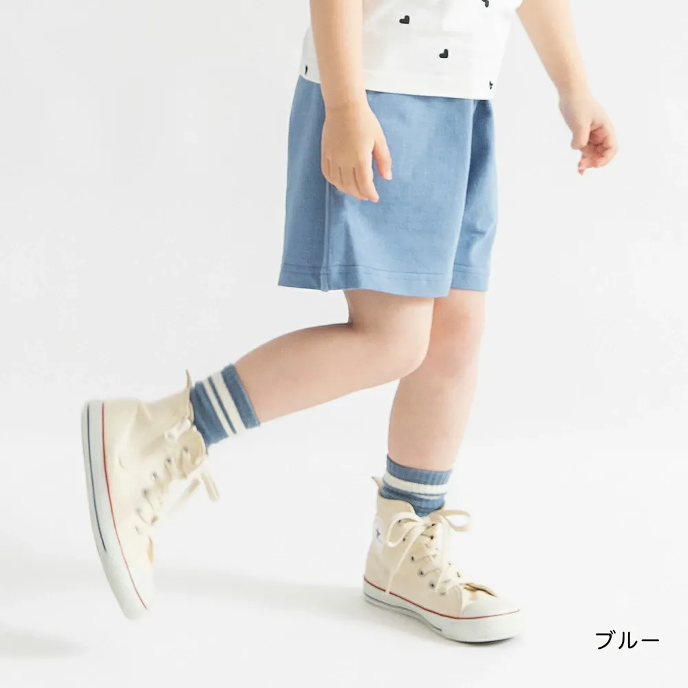 必收！純棉寬鬆舒適短褲-素色-藍