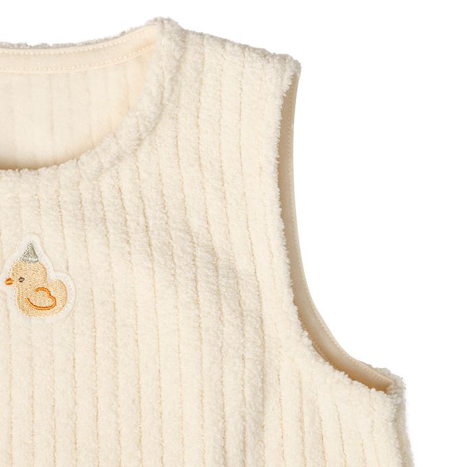 akachan honpo - 蓬鬆刷毛背心-米白色 (50~70cm)