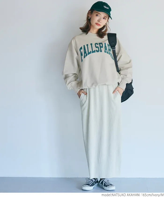 日本 COCA - 裏毛圓領百搭大學T-米杏