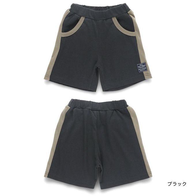 日本 BRANSHES - 接觸涼感 側邊撞色休閒短褲-藍綠