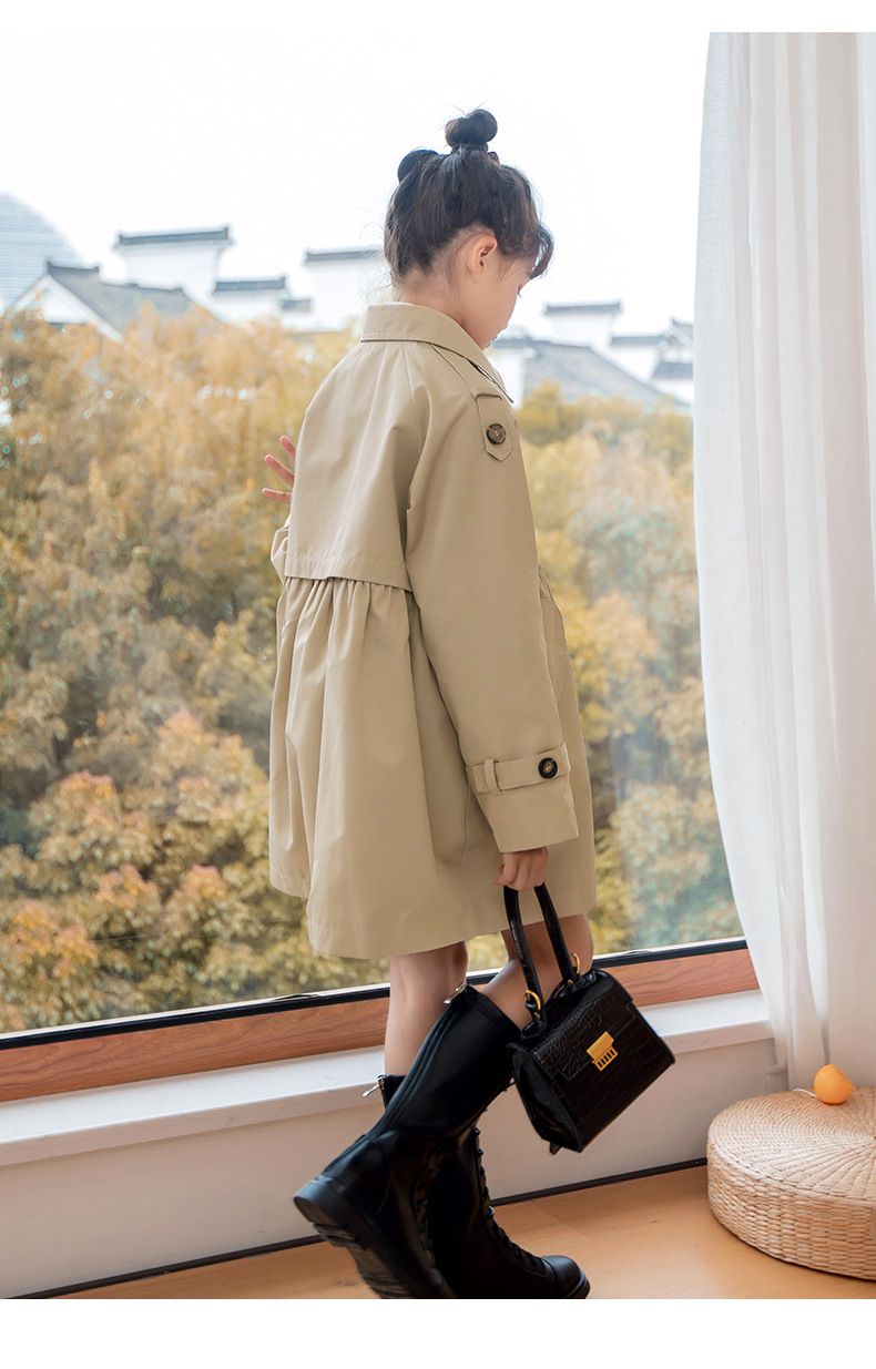 英倫風風衣外套-粉色