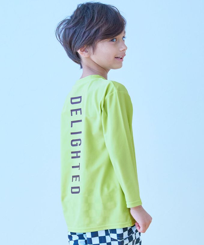 日本 devirock - 90%抗UV 舒適寬鬆玩水衣／泳衣-背後花朵-薄荷綠