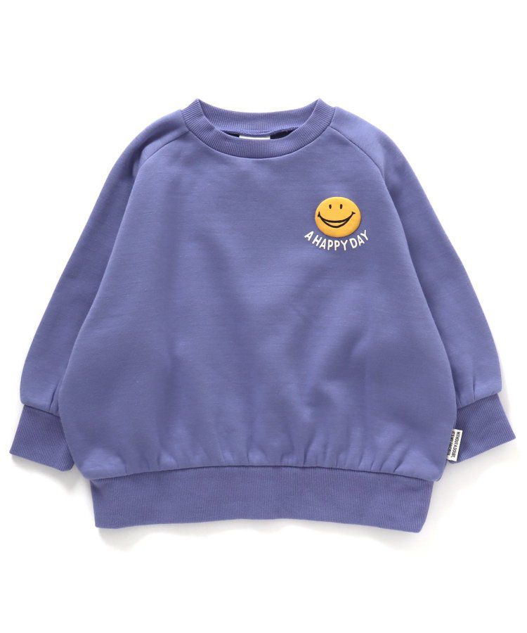 日本 BREEZE - 彩色英文標語裏毛率性運動衫-海軍藍