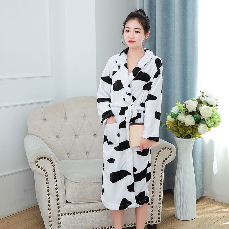 成人超柔軟珊瑚絨睡袍-愛心