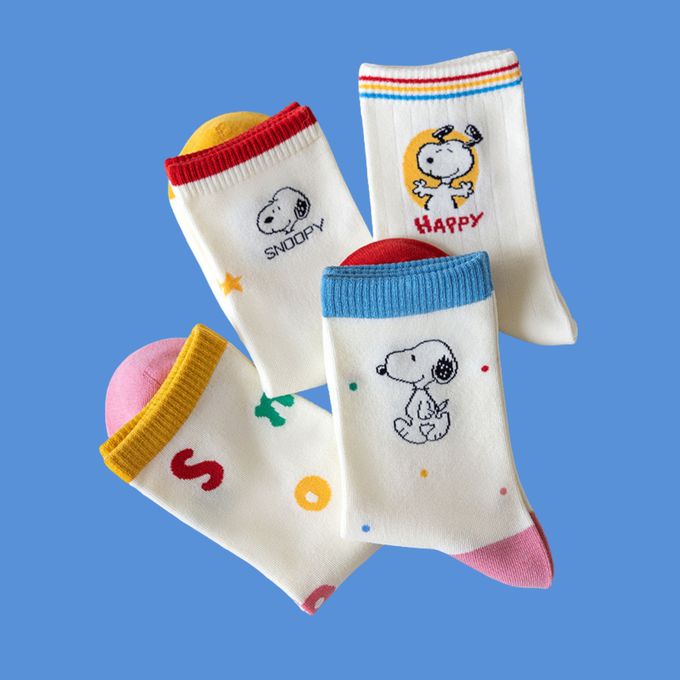SNOOPY多巴胺世界中筒棉襪