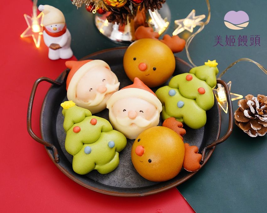 美姬饅頭 - 聖誕老公公鮮乳造型饅頭-6入-35g/顆