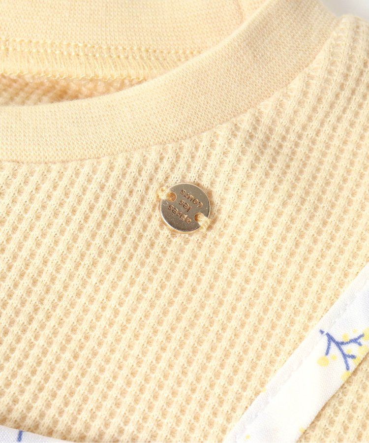 日本 apres les cours - 成熟又可愛的假二件綁帶洋裝-米黃-藍小花