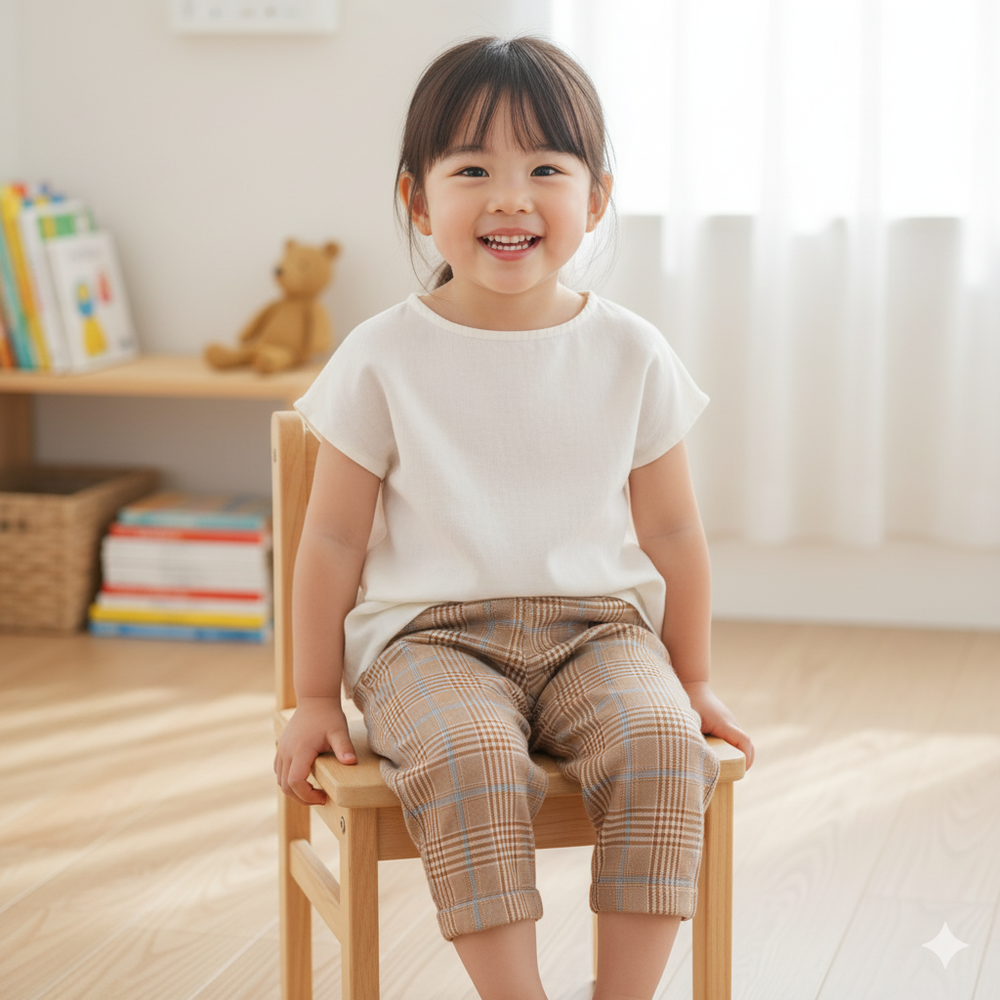 7分褲 葛倫格紋-咖啡色